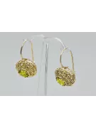 Жовтий Перідо 14K Жовте золото Сережки Вінтаж стиль vec002y